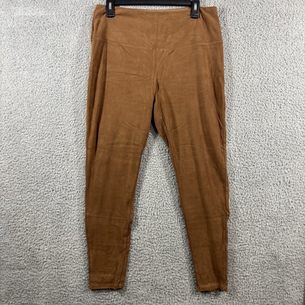 Faux Suede Stretch Leggings Camel Brown High Waist Skinny Ruby Ribbon‎ Womens XL